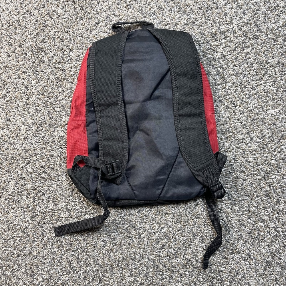 Nike Red Black Logo Backpack School Bag Sports Travel Gym Book Bag - Picture 3 of 7